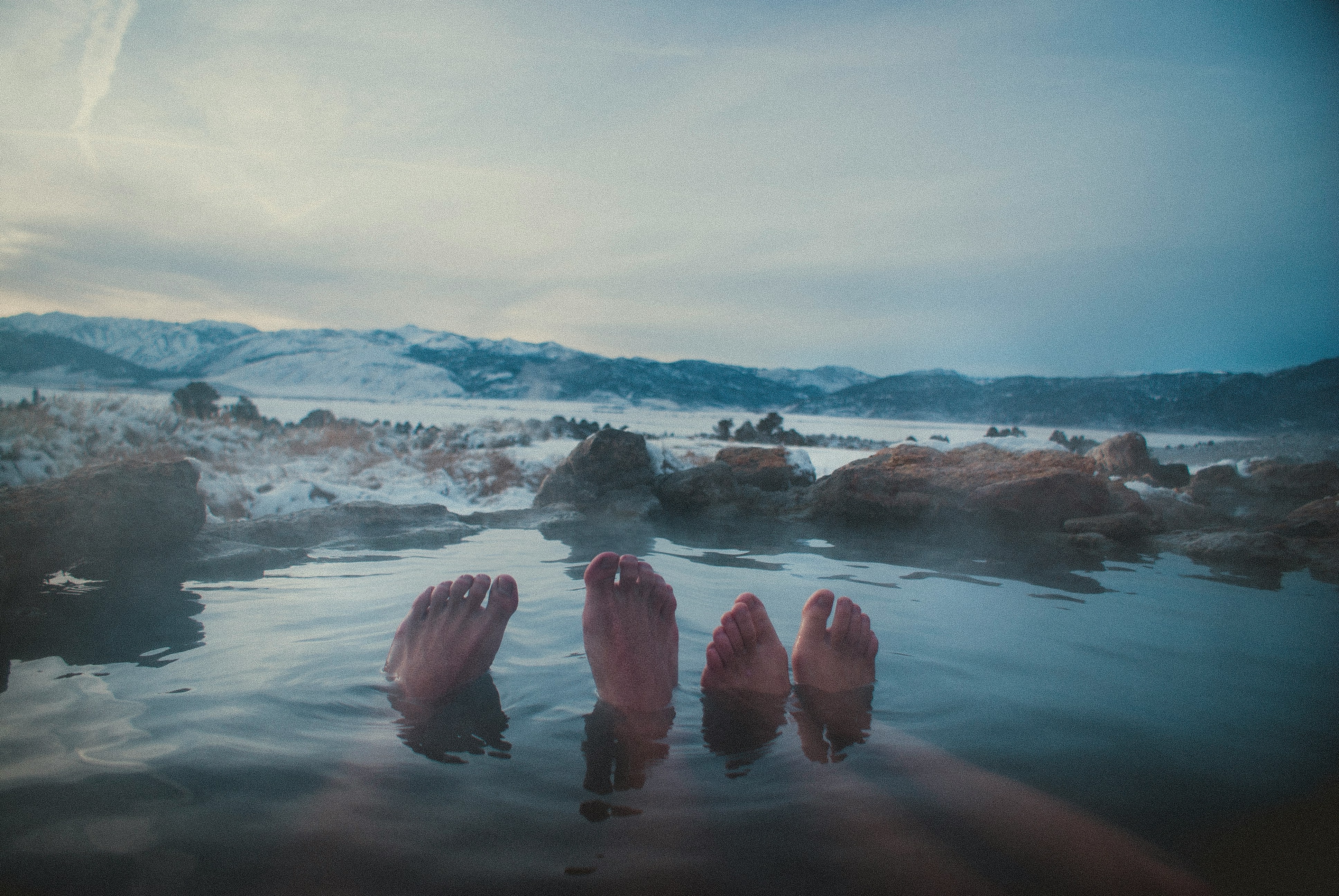 Colorado hot springs at sunrise